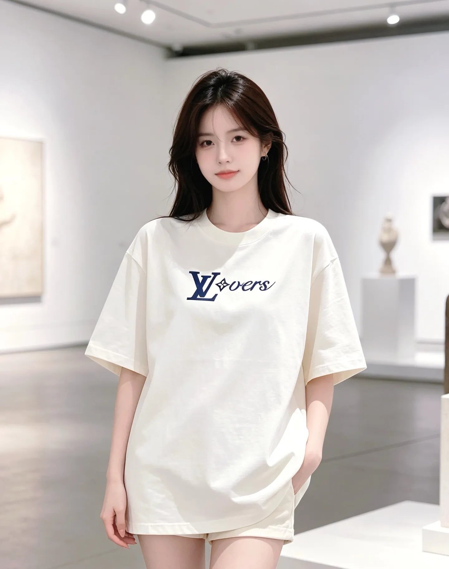 Louis Vuitton/Louis Vuitton Fei Dong letter logo printed short sleeves